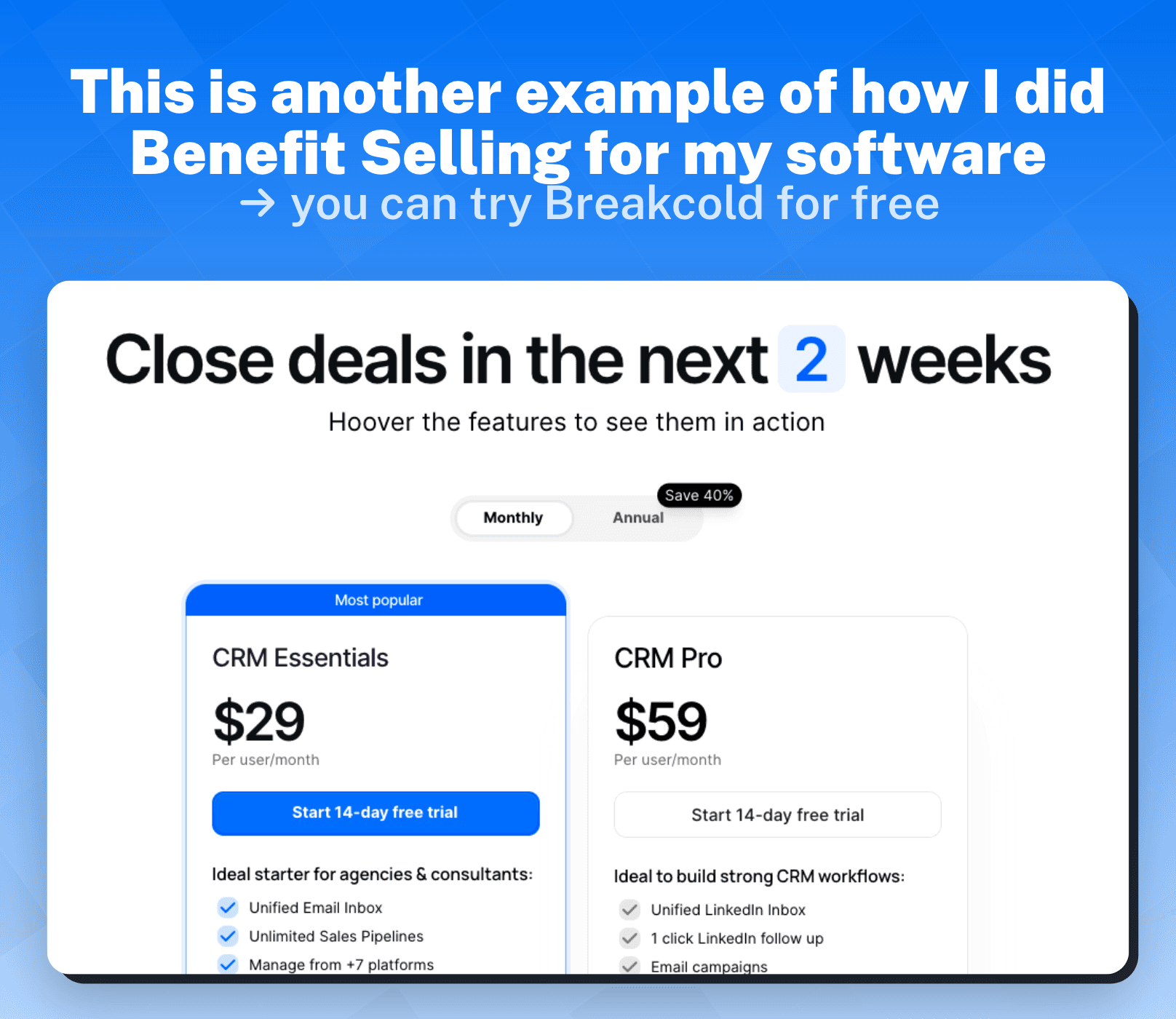 Definition of Benefit Selling