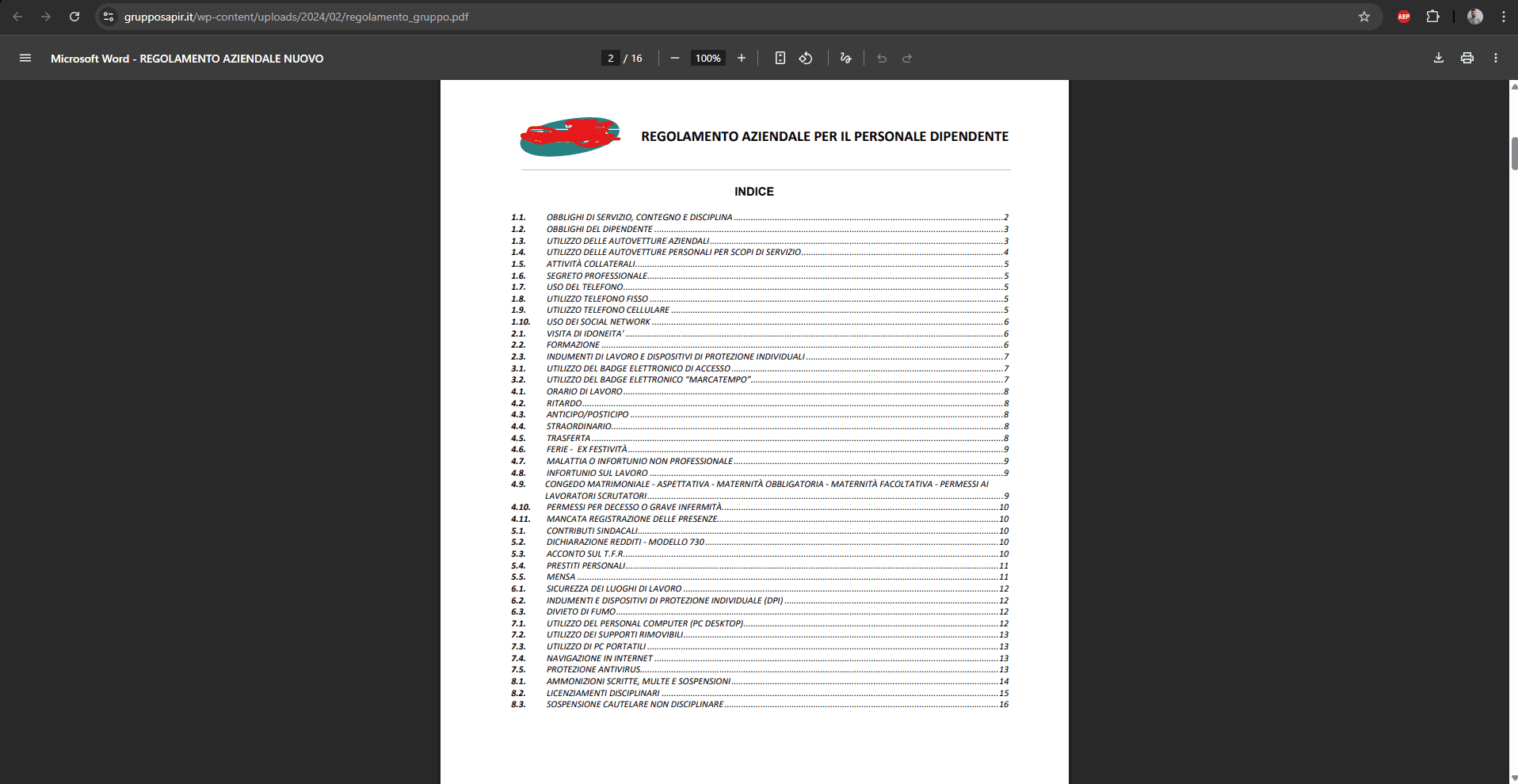 Example of Business Policy Document PDF