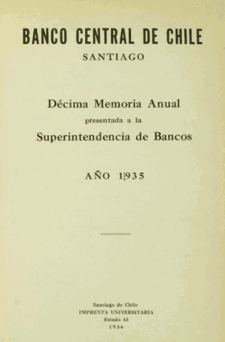 Banco Central de Chile. Memoria Anual 1935