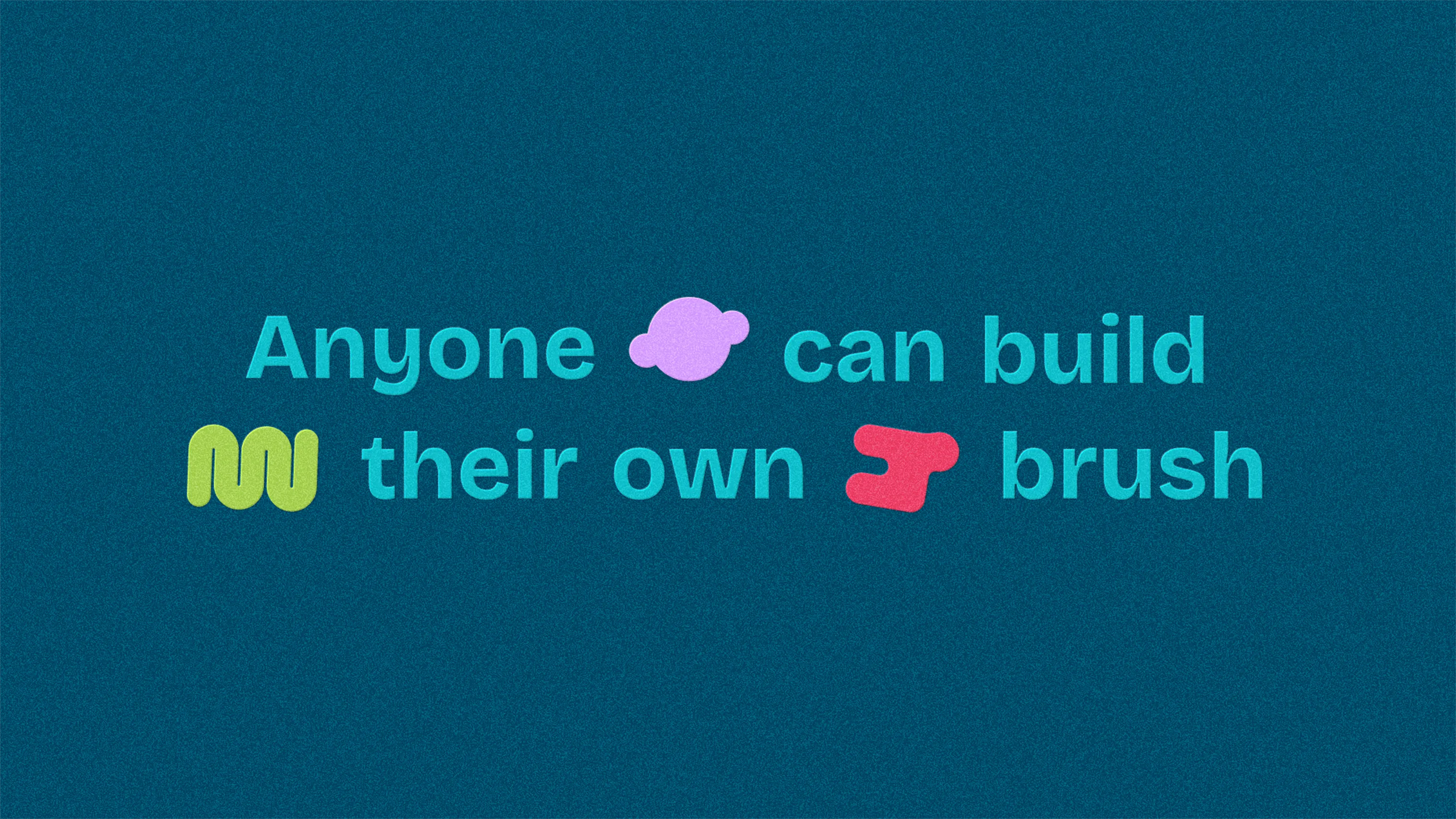 BABSY graphic reading Anyone can build their own brush with colorful brand symbols