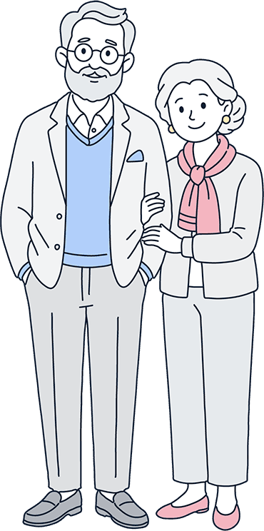Illustration of a smiling business owner in a suit standing with arms crossed
