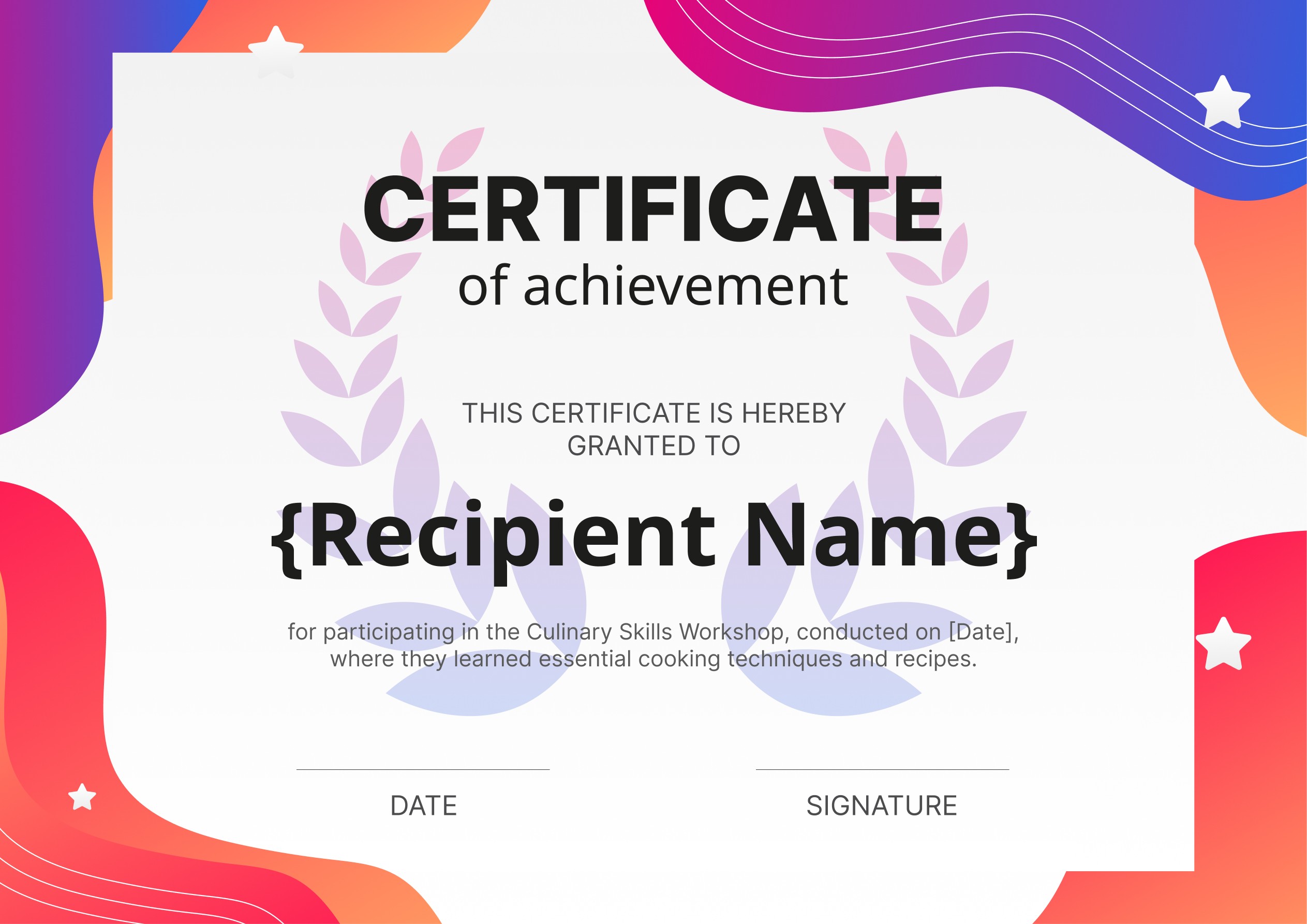 Wauld - Traditional and professional workshop certificate template