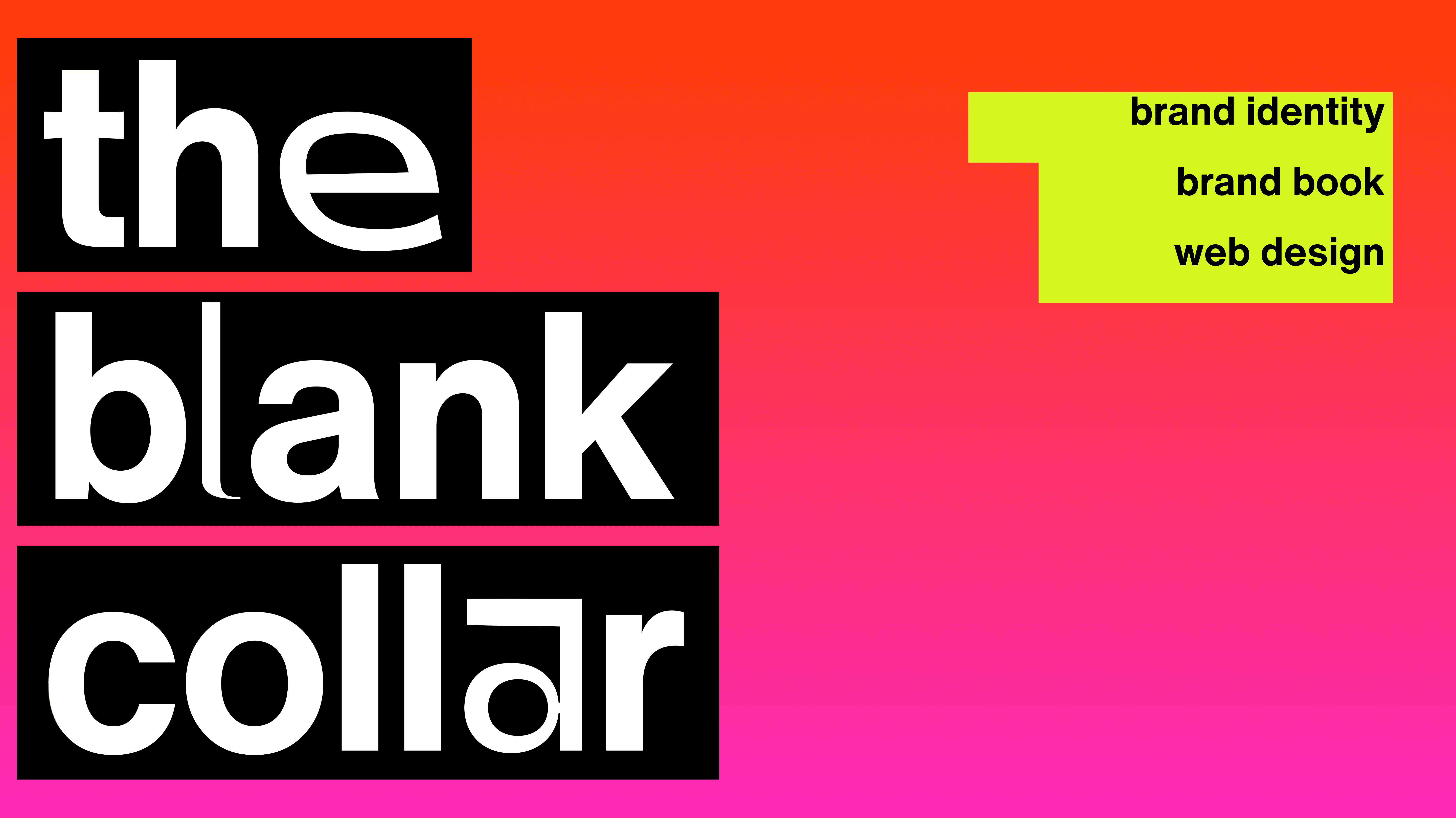 Cover image highlighting brandbook, visual identity, and web design created by our team for The Blank Collar