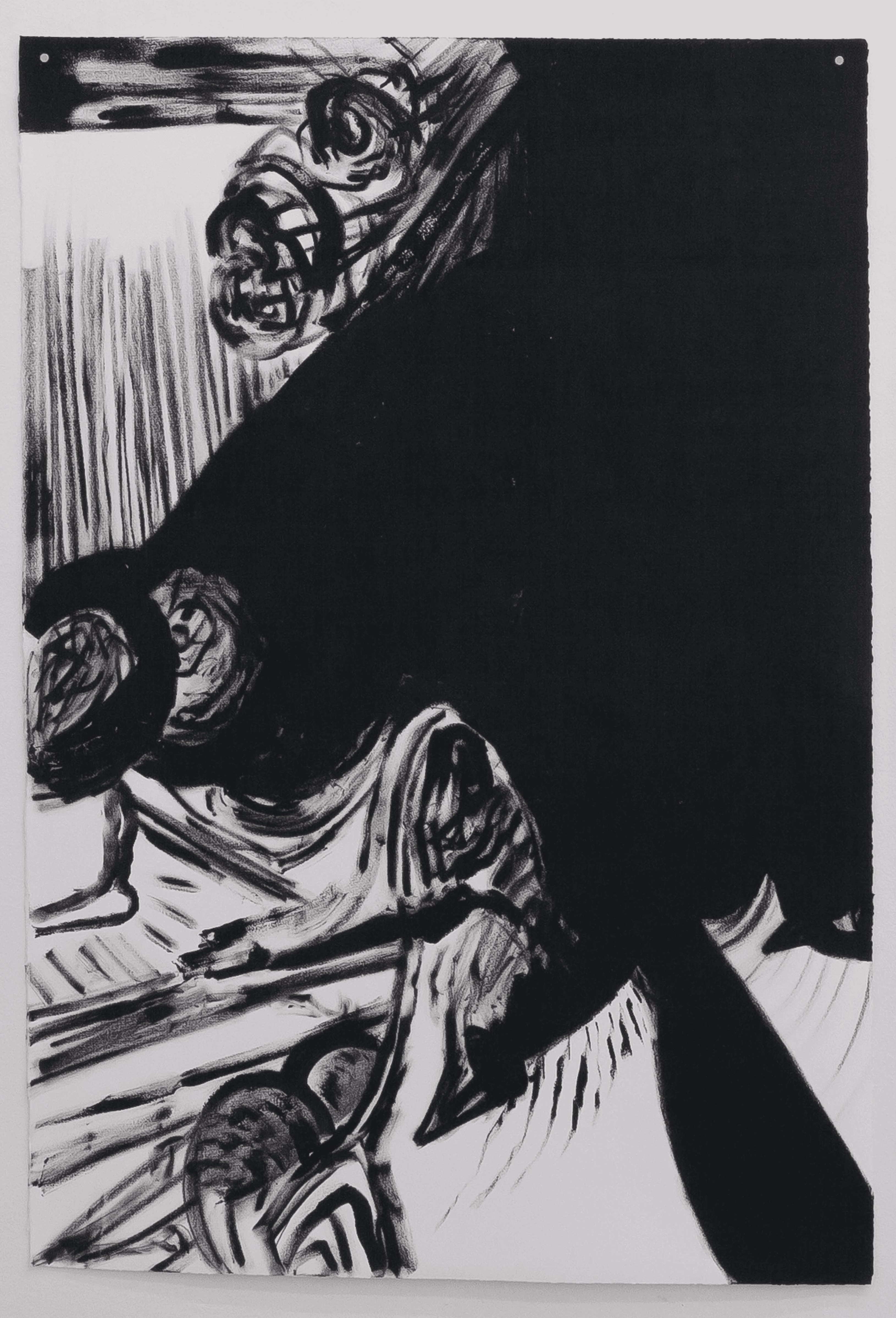 Öfkemi bulmayın (Don’t find my fury), 2022. Acrylic and graphite on paper, 44 x 30 inches (76.2 x 111.76 cm).