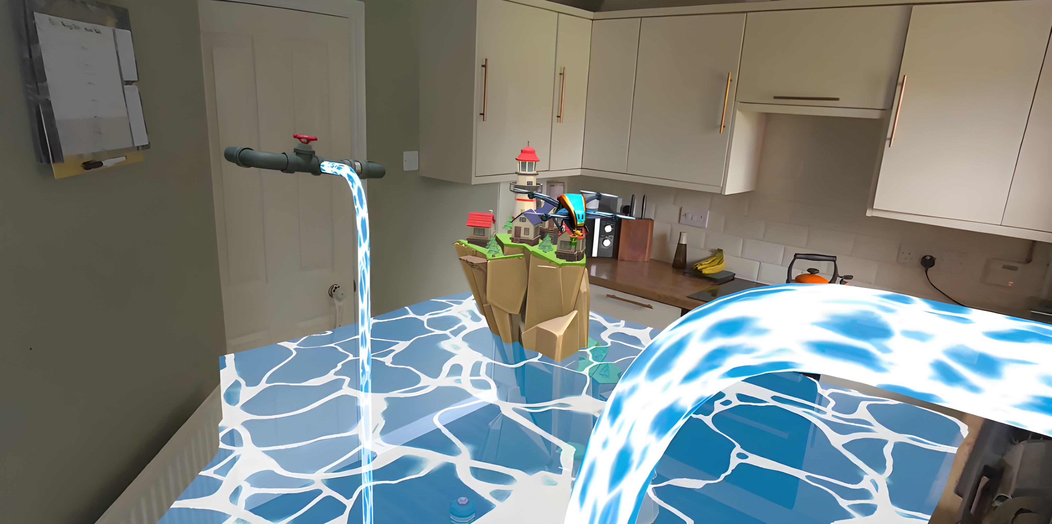 Flood quickly became one of the most memorable worlds during testing. As the virtual water began to rise, players described genuine feelings of tension and panic, glancing down as their own living rooms slowly filled. The sense of urgency created by the rising flood turned simple rescue missions into desperate scrambles.