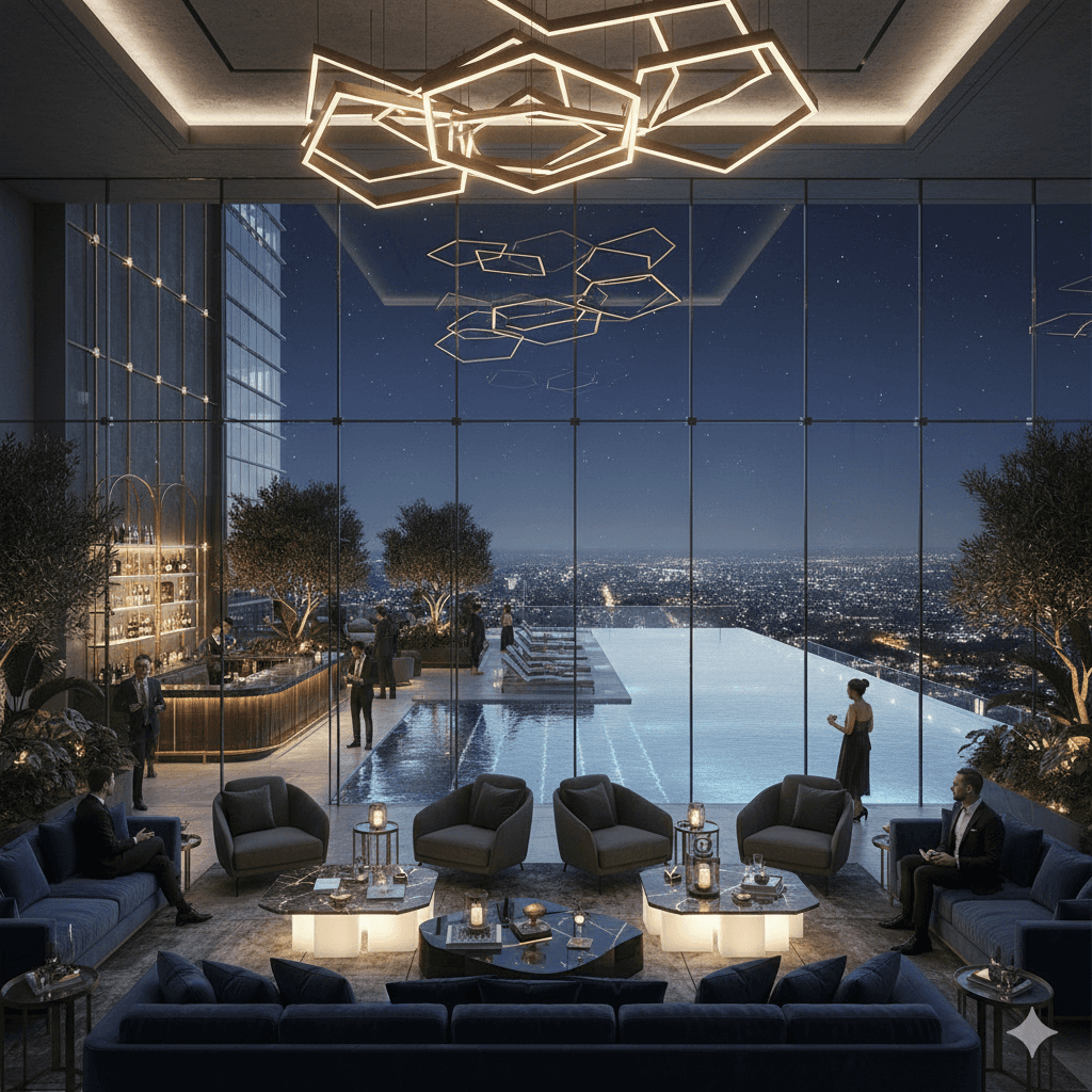 Ultra-luxury residential clubhouse interior with 5-star amenities in Sector 97.