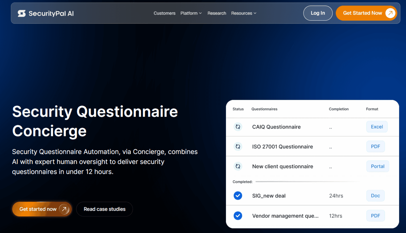 SecurityPal Concierge: Best For AI Plus Human Analyst Support