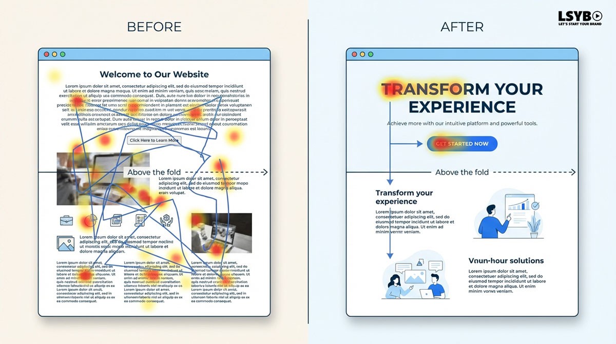 F pattern und Z pattern auf Website