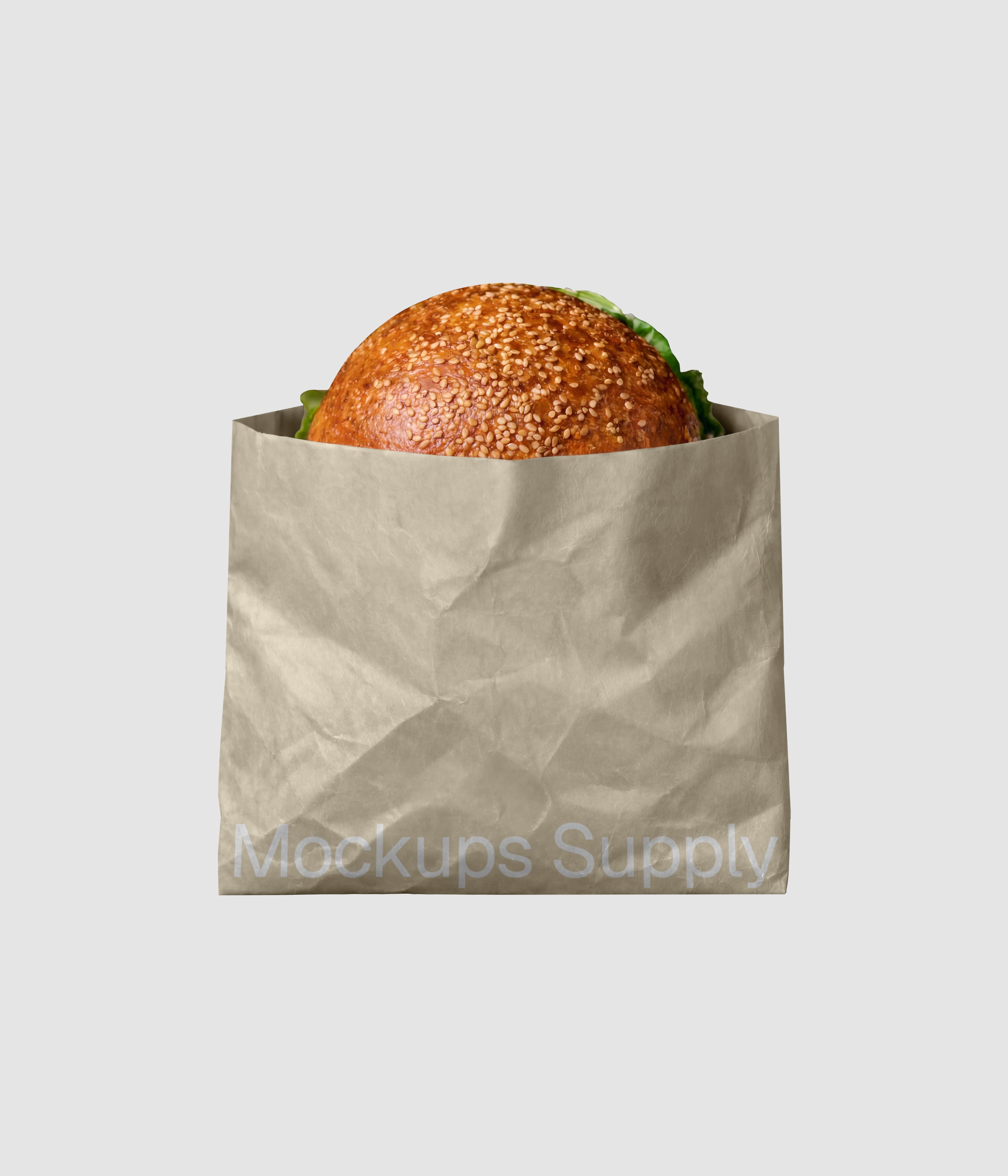 Burger takeaway paper bag mockup with editable logo download PSD on Mockups Supply