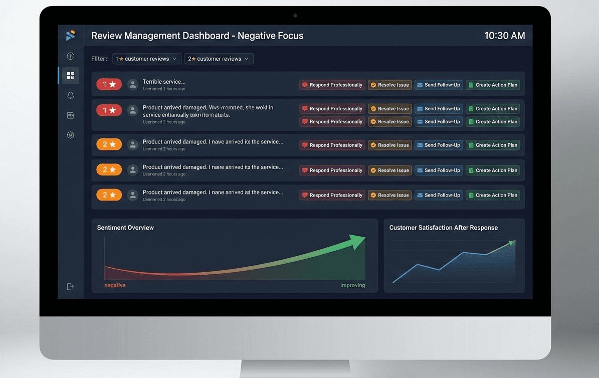 Negative review management planning