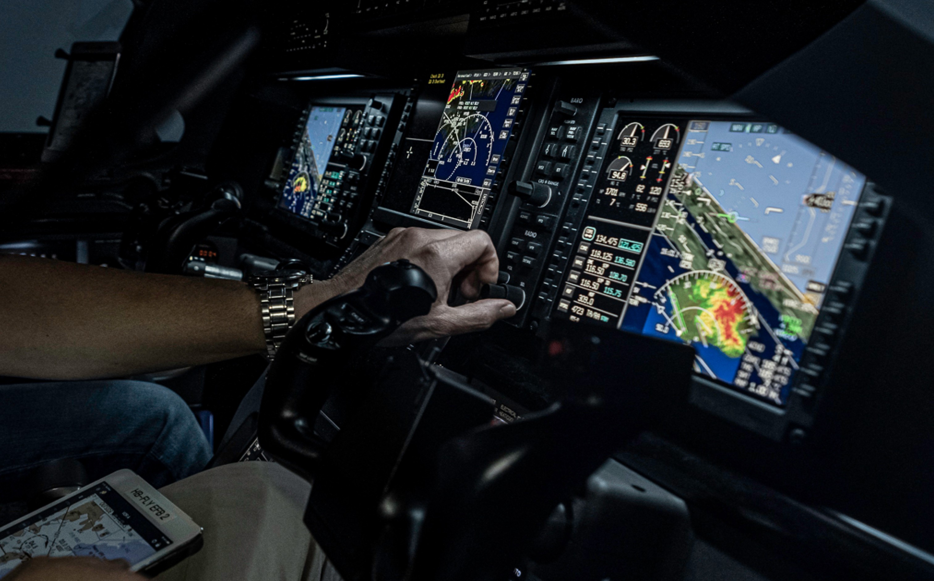 Pilot training in Pilatus PC-12 simulator