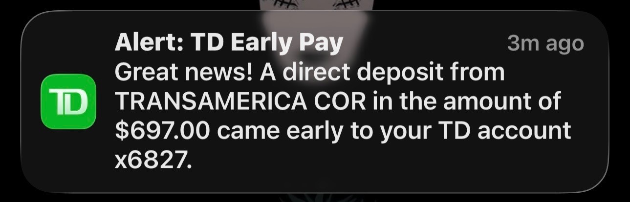 Deposit notification