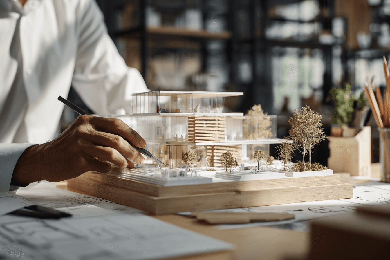 Architect Finalizing Physical Model
