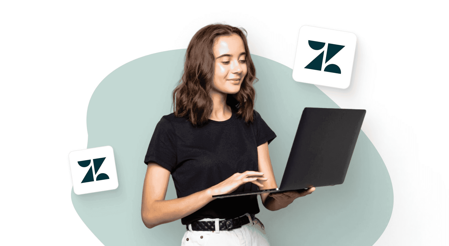 Woman is using laptop - Zendesk Alternatives