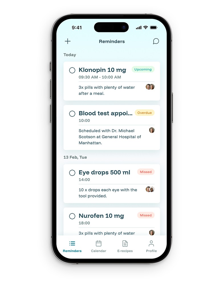UI screen for medical app