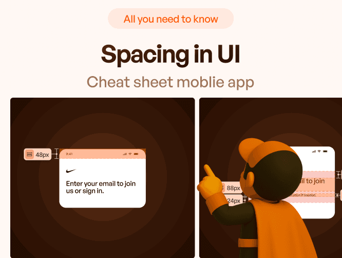 Upslide Mascot exploring UI spaces