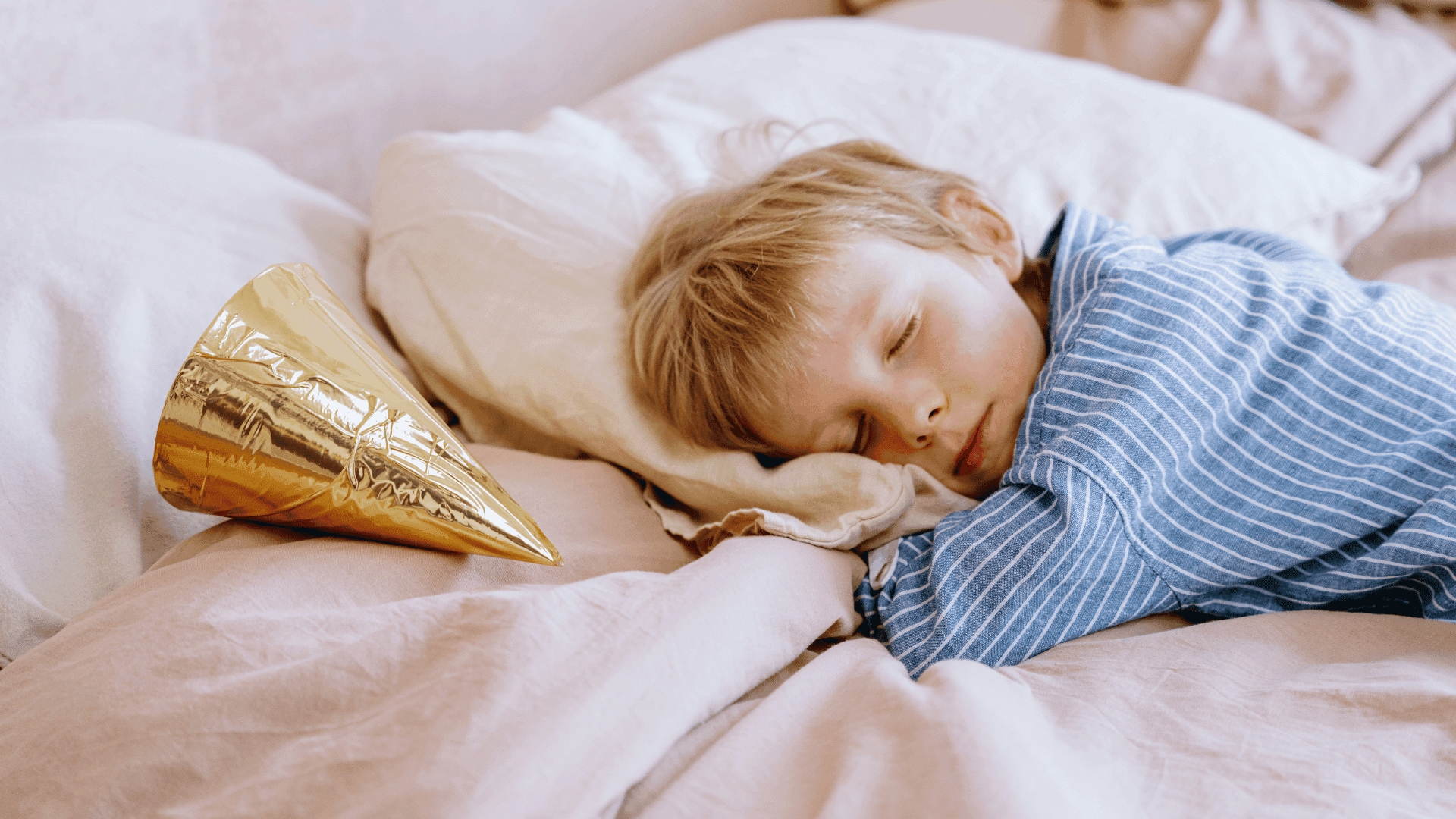 A boy fast asleep in bed after listening to one of HushAway®’s Sound Sanctuary videos.