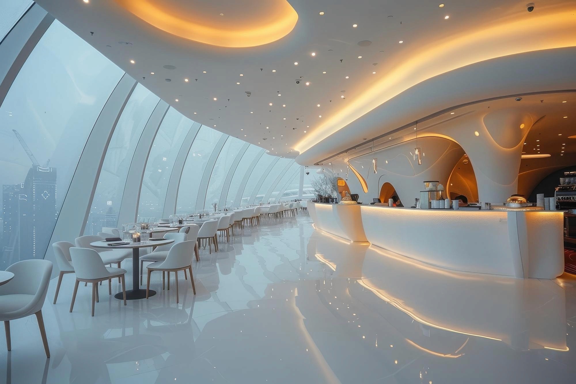 機場餐廳裝修3D渲染燈光效果圖Airport Restaurant Renovation 3D Rendering Lighting Effect Image