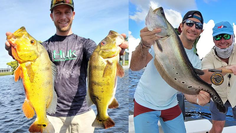 People showing off the fish they caught