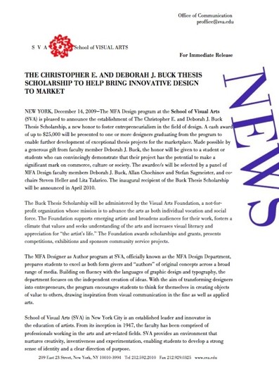 A paper thesis whit SVA logo and word NEWS on the side.