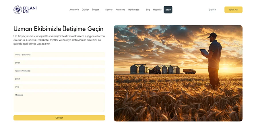 website mockup Contact
