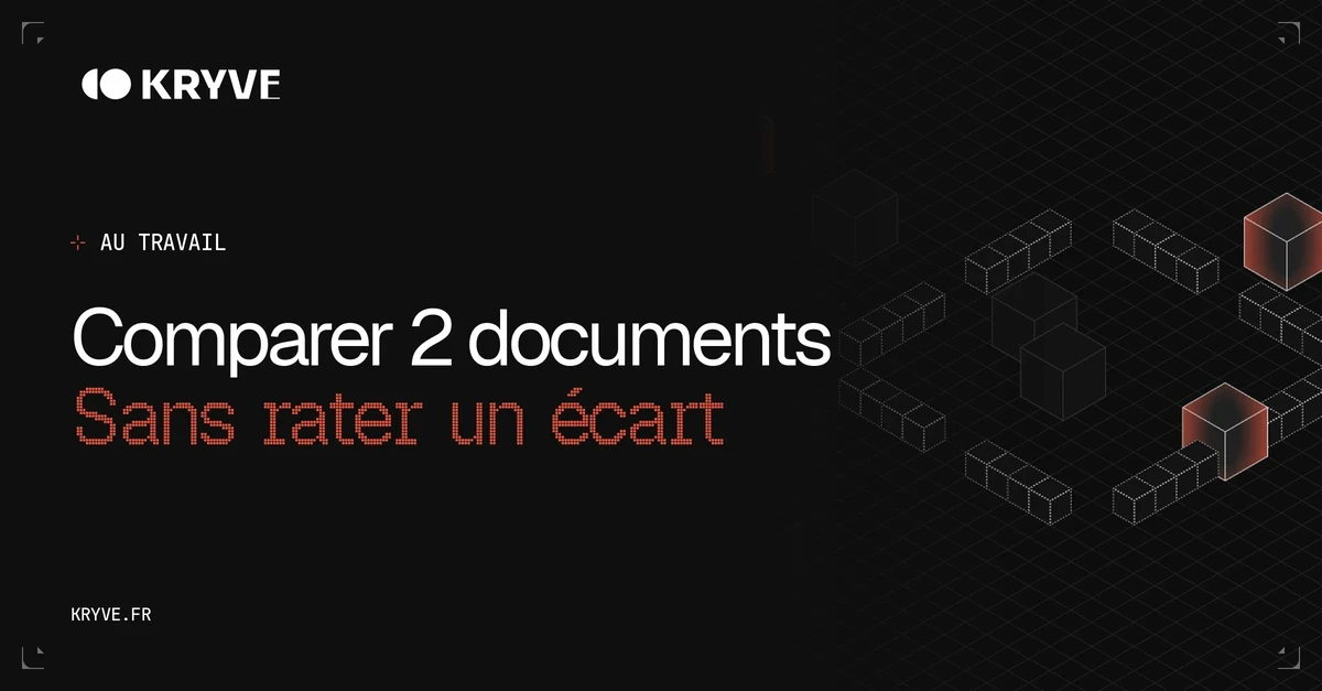 Comparer 2 documents sans rater un écart : couverture Kryve