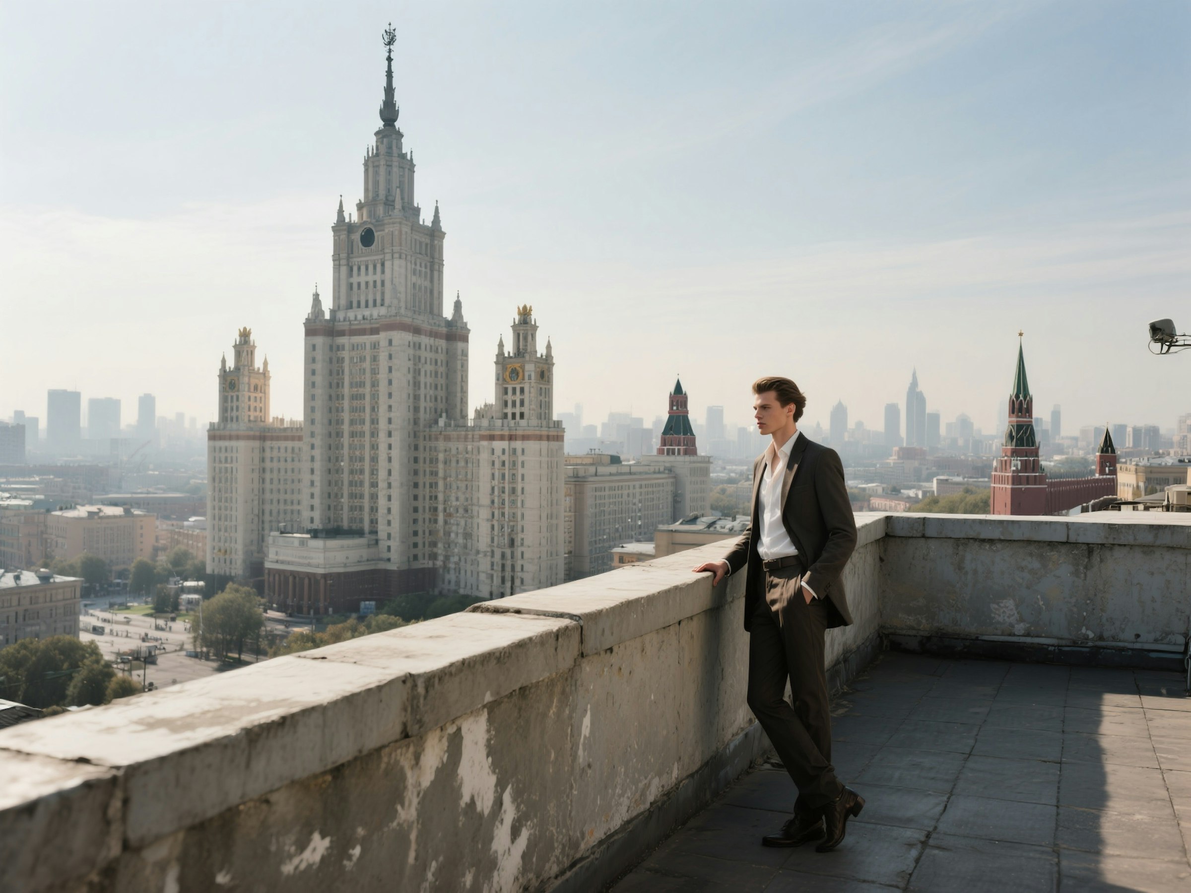 A man standing outside an office