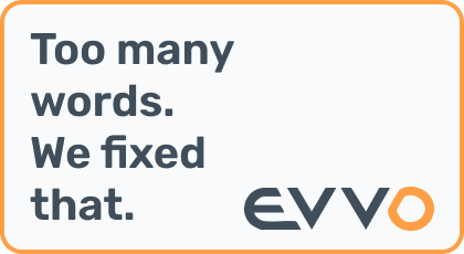 EVVO case study cover: hikers trekking across snowy mountain ridges under blue skies, with the EVVO logo and the tagline 'An outdoor lifestyle brand focused on snowshoes.