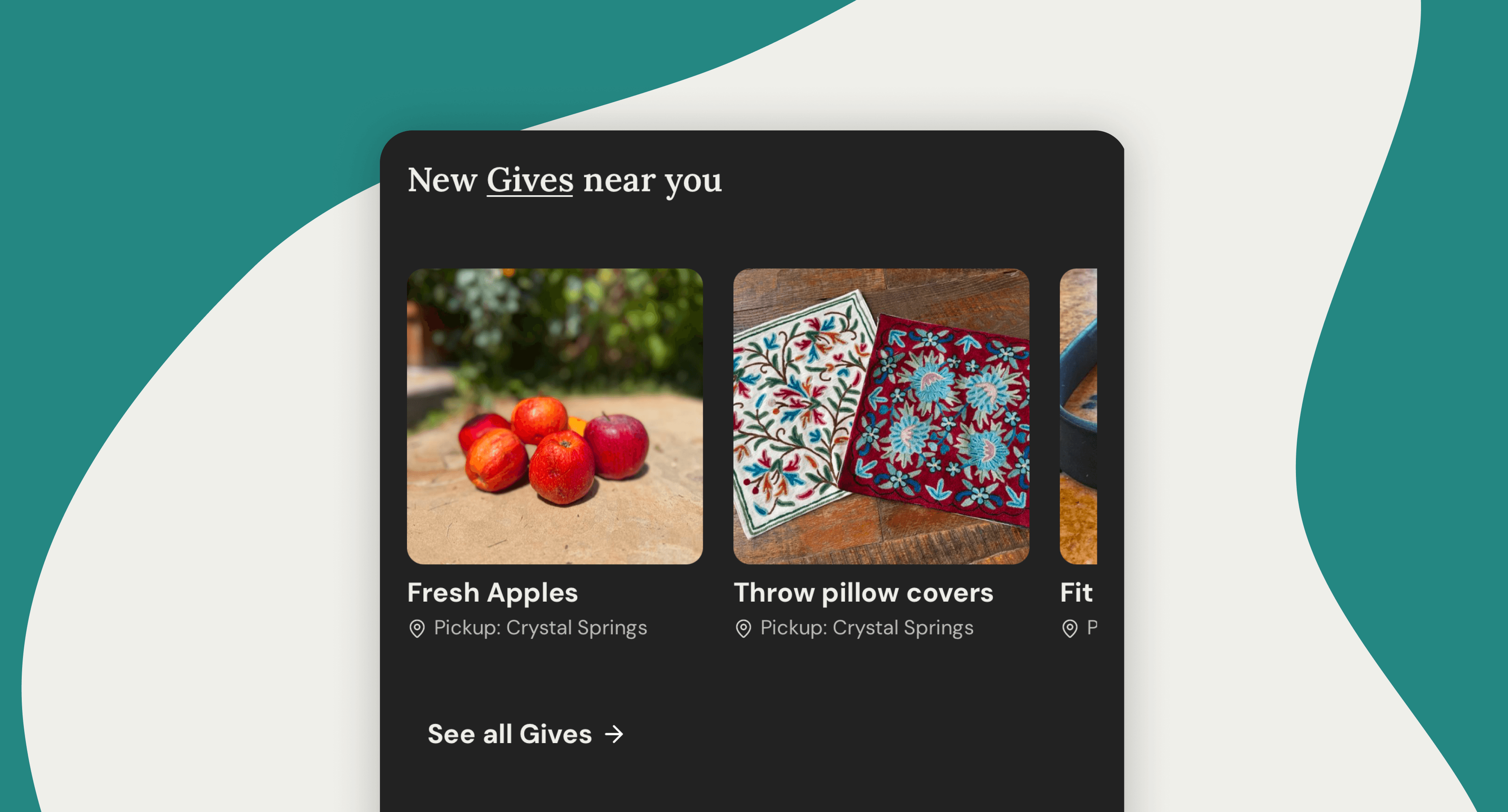 Preview of the update Buy Nothing App