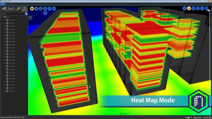 Thermal Mapping Visualization: Showing temperature distribution across the data center