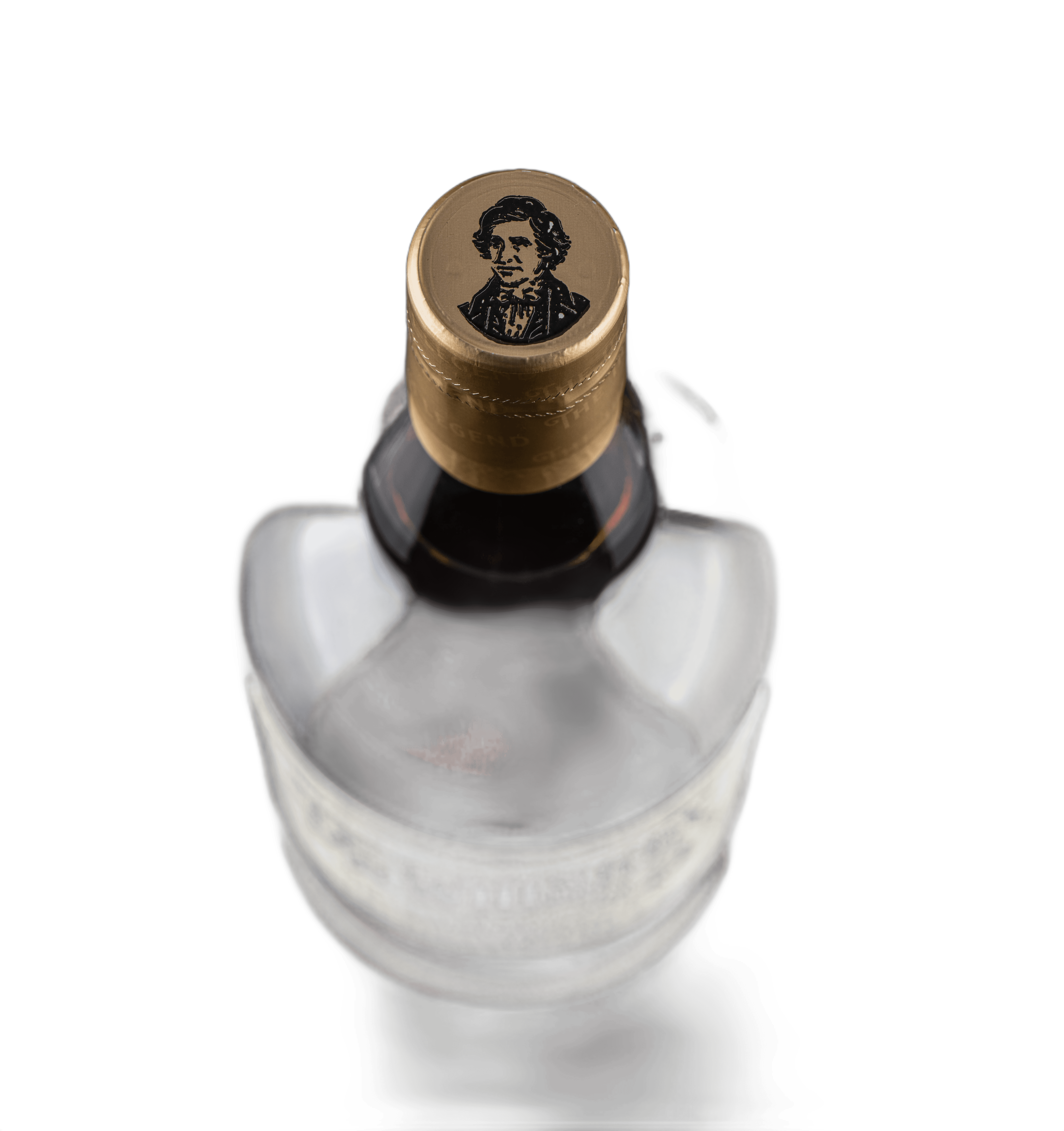 Gold cork stopper on a whisky bottle, featuring premium bottle closures ideal for luxury spirits packaging.