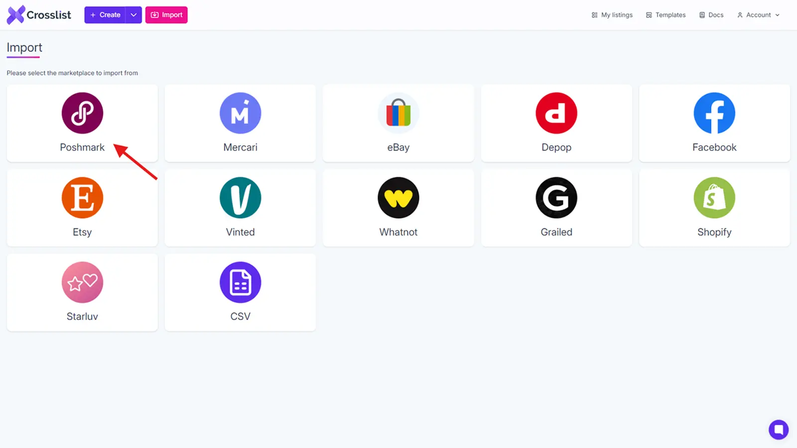 Import from Poshmark