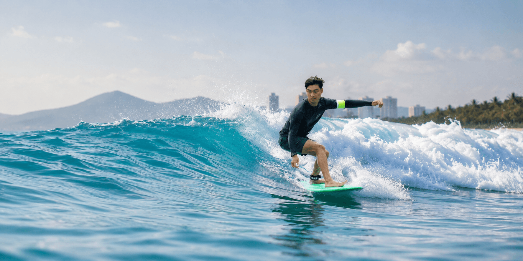 A man surfing