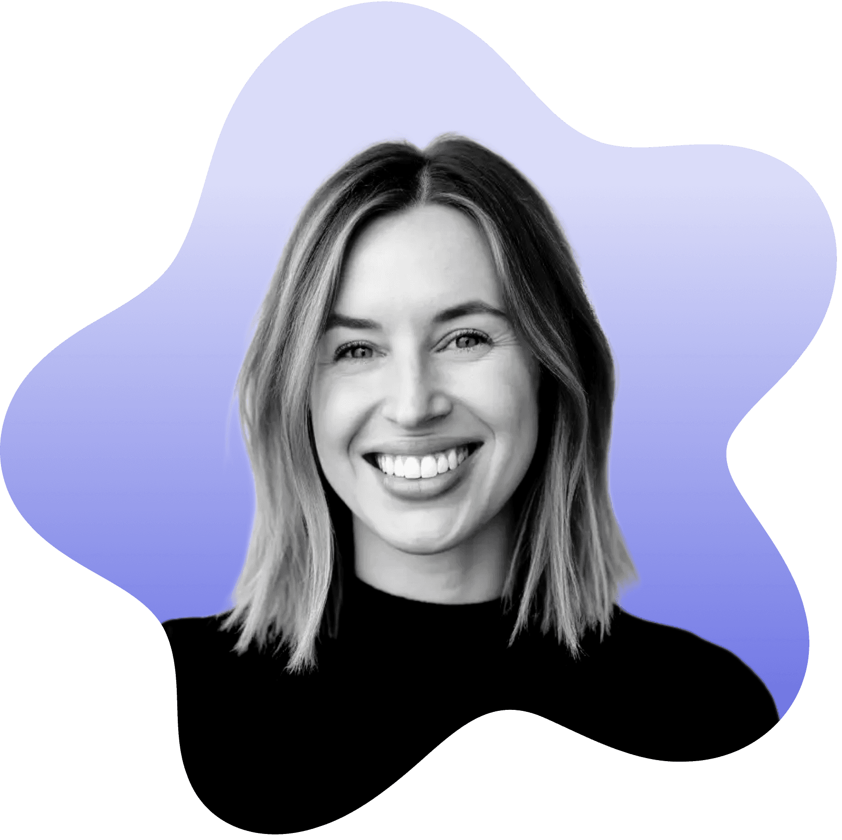 A photo of Jillian on a blue background