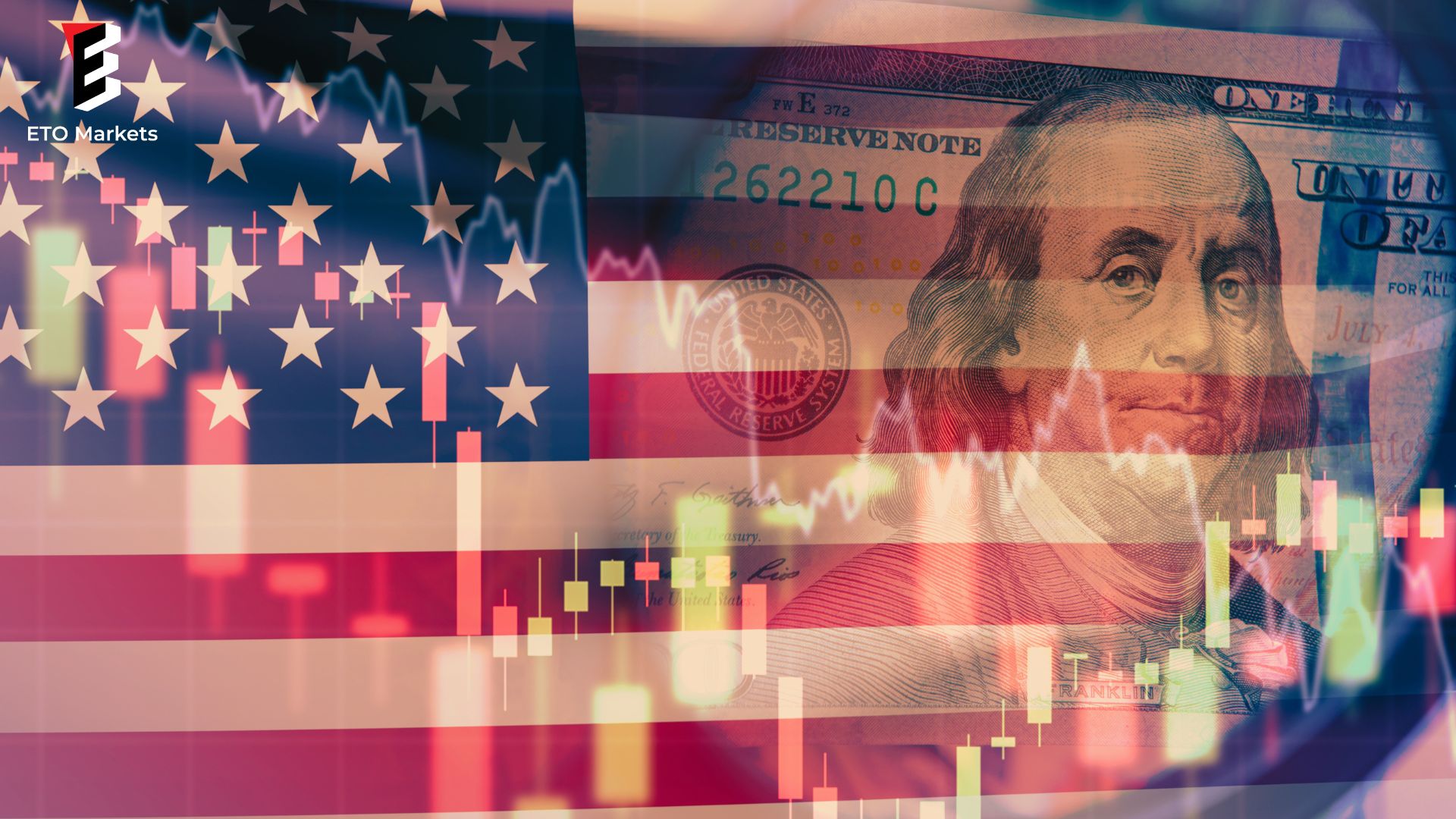 Image of the US dollar and stock market news, highlighting trends in US financial markets.