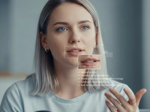 발음에 맞추어 정교하고 자연스럽게 움직이는 AI 가상 인간의 입 모양 클로즈업