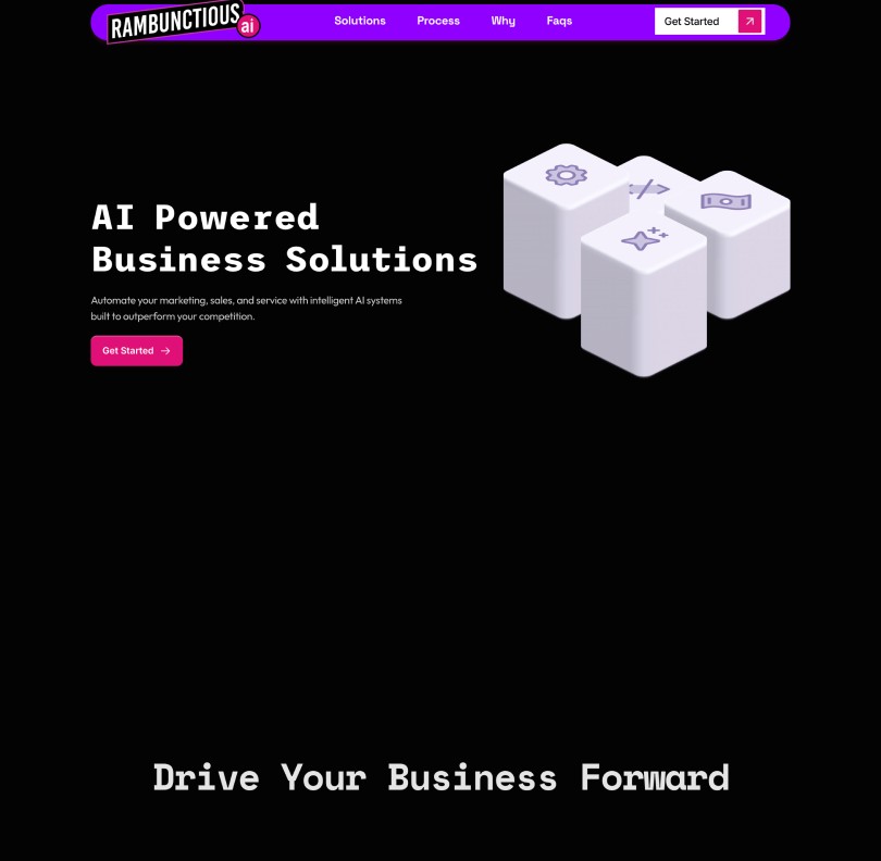 Rambunctious website landing page