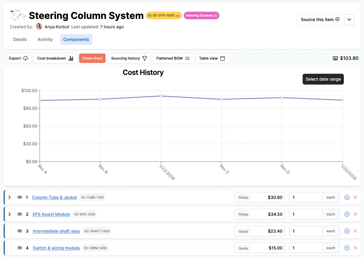 bill of materials management
