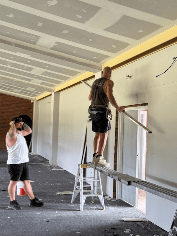 Club volunteers assisting in the renovations around Elcho Park.
