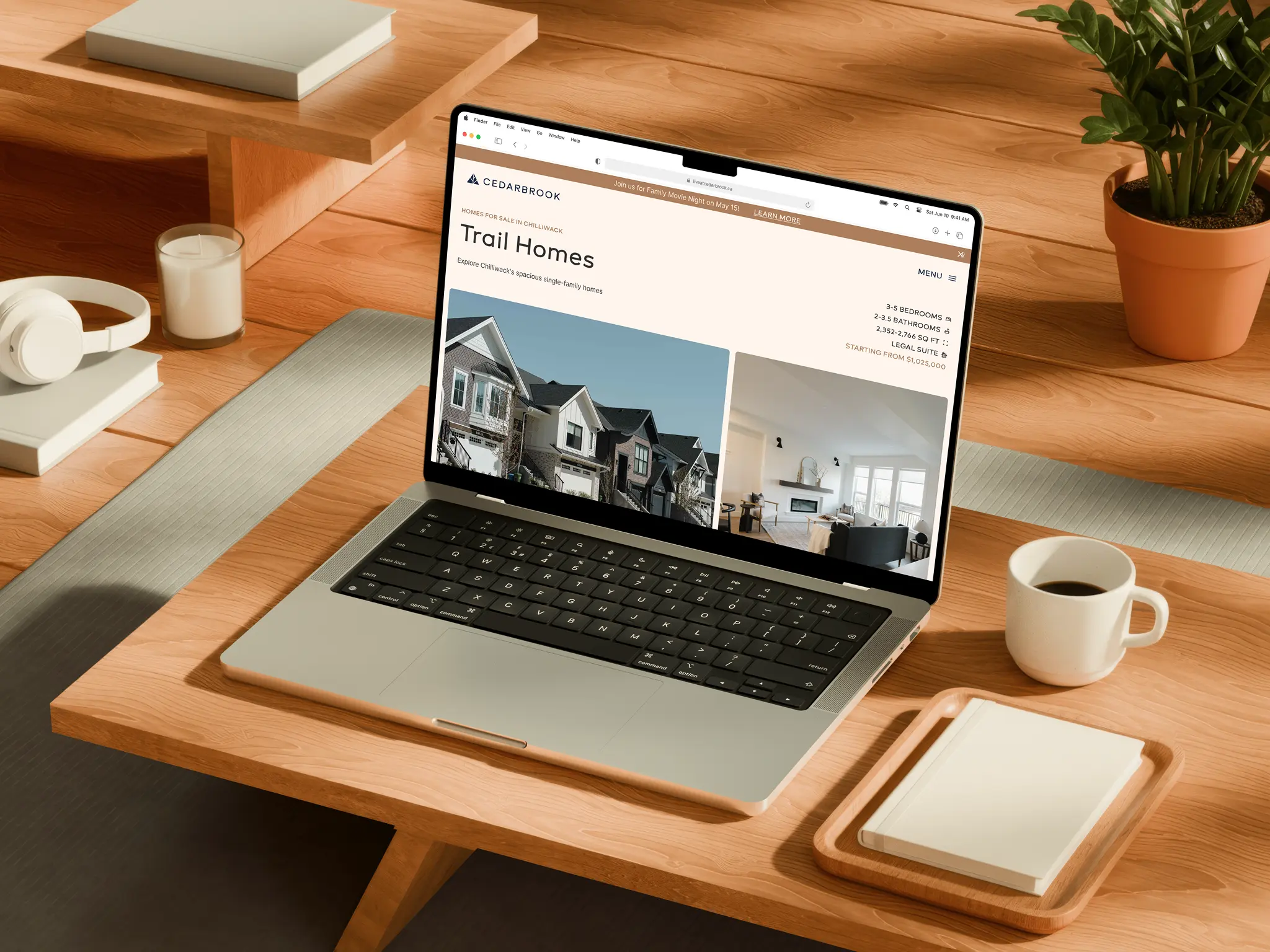 Cedarbrook website displayed on a digital device mockup
