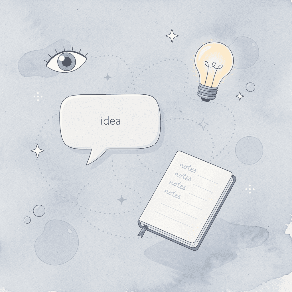 Scene showing scattered information sources overwhelming a person