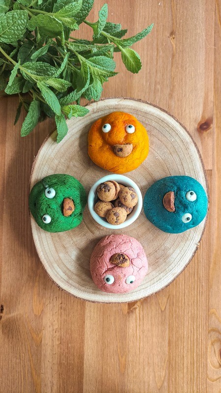 Monster cookies assortment on plate