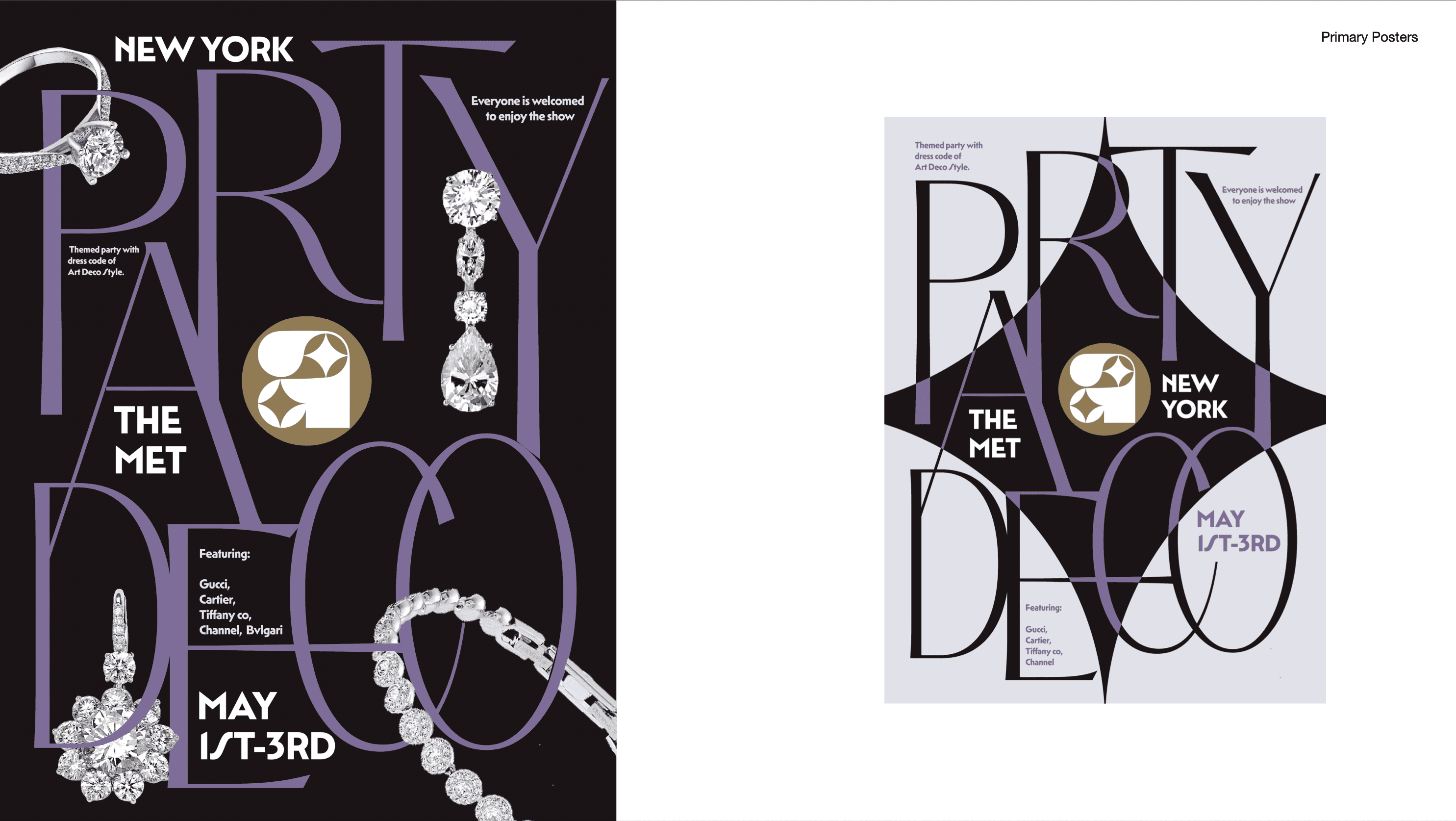 party posters with jewelry