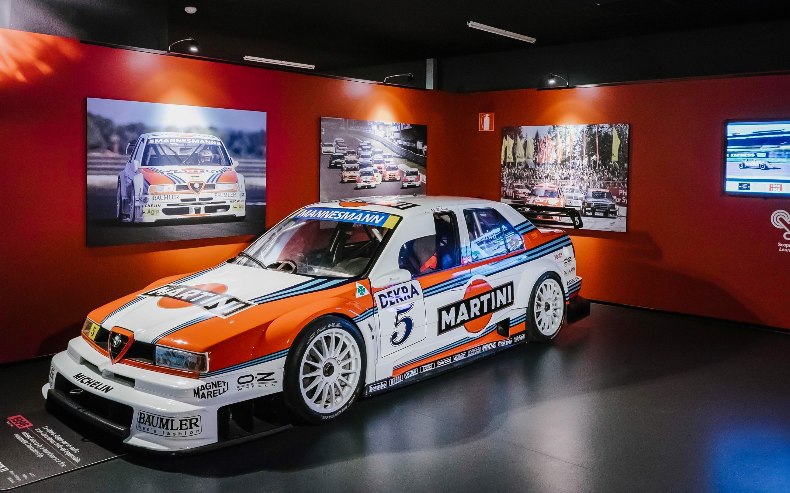 Alfa Romeo 155 race car on display at Museo Nazionale dell'Automobile, Turin.