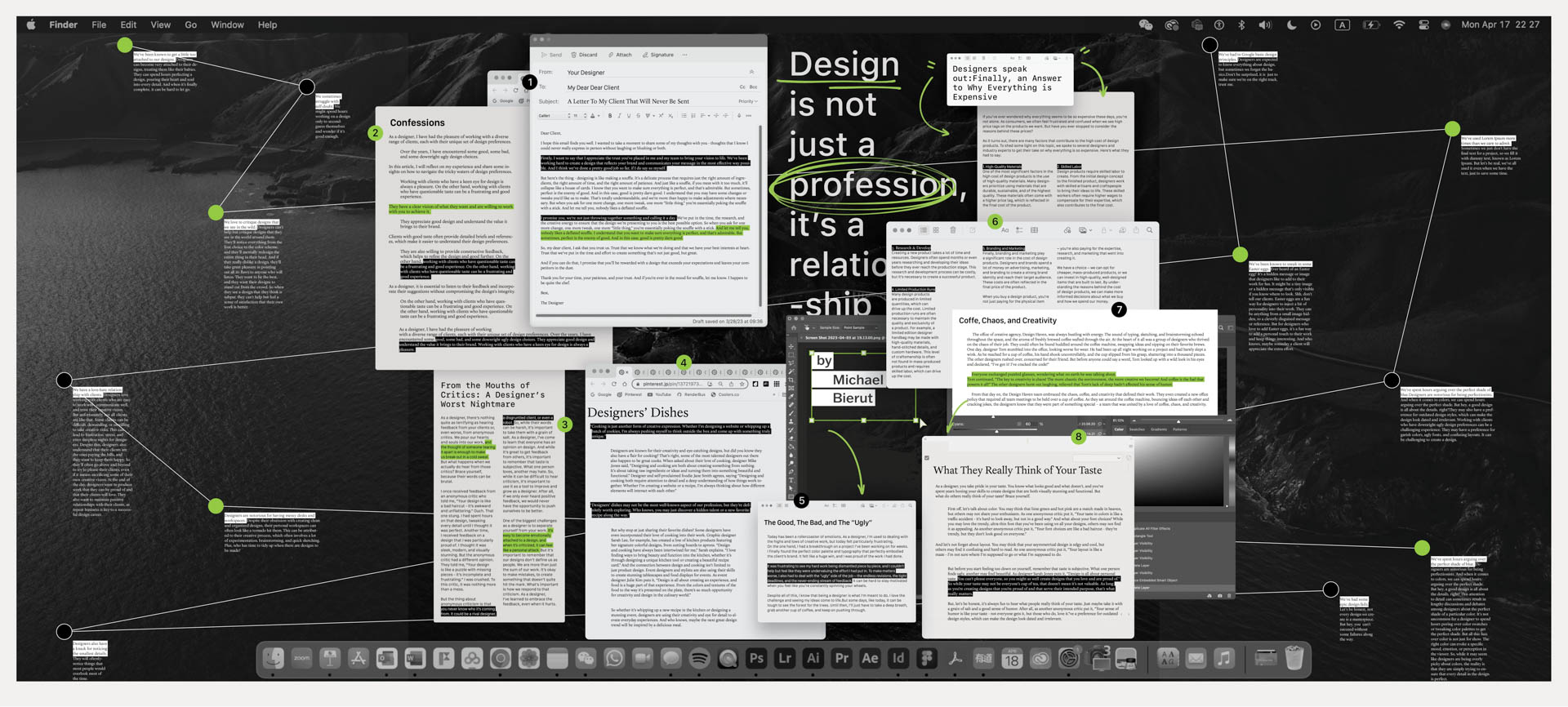 type design with very large and very small fonts