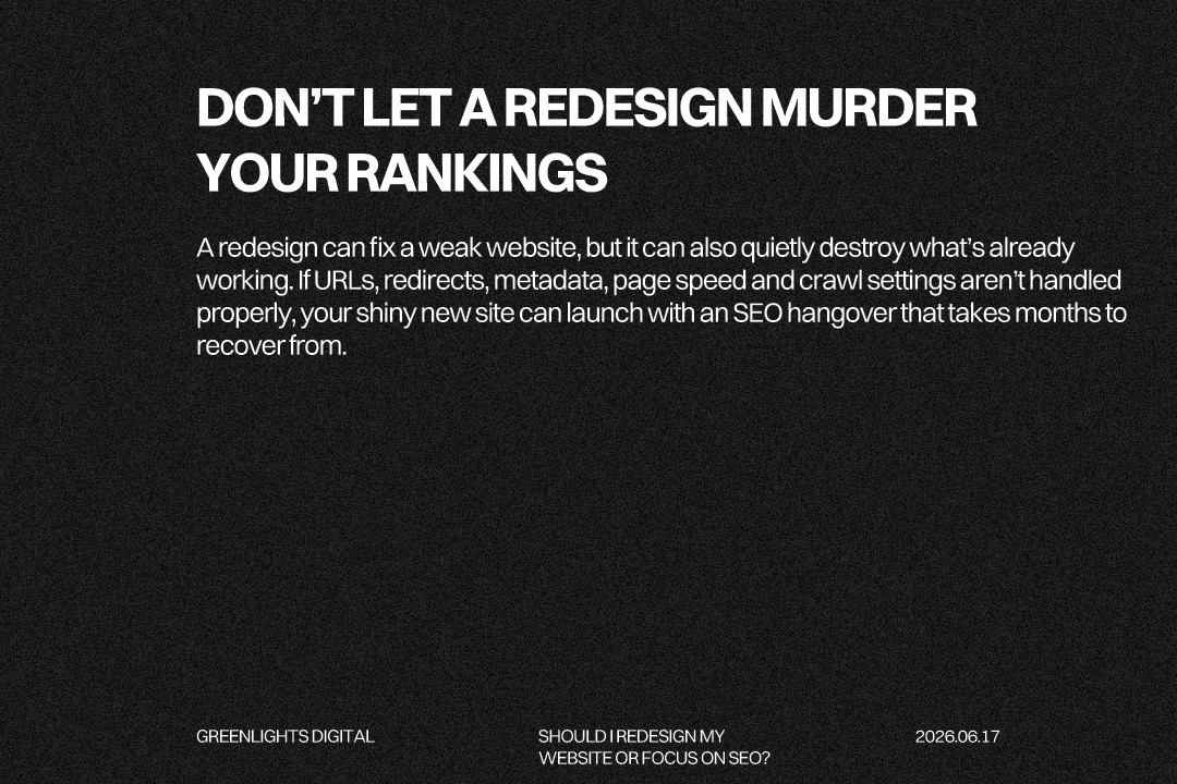 Website redesign and SEO