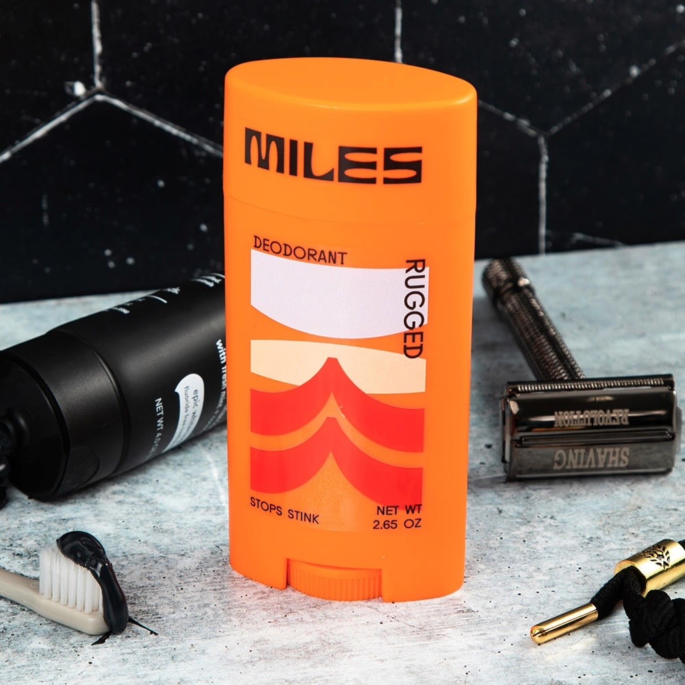 Miles Deodorant Rugged In Bathroom Shot