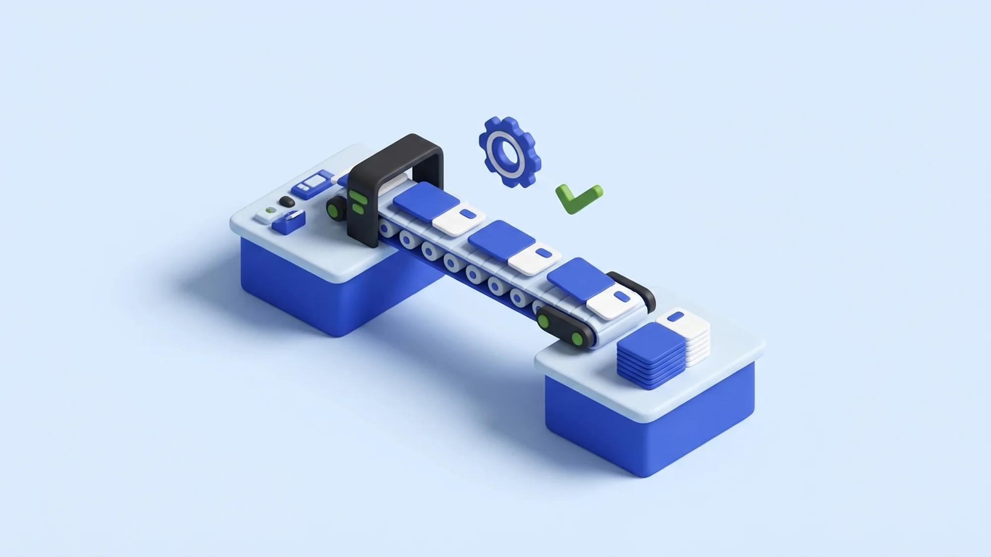 Illustration 3D de l'automatisation des escalades entre front office et back office