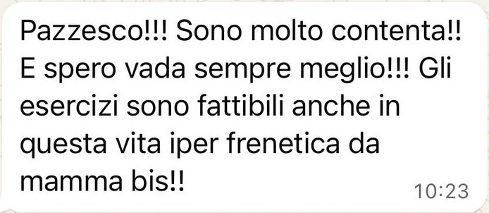 Messaggio di Silvia: esercizi fattibili anche da mamma con poco tempo