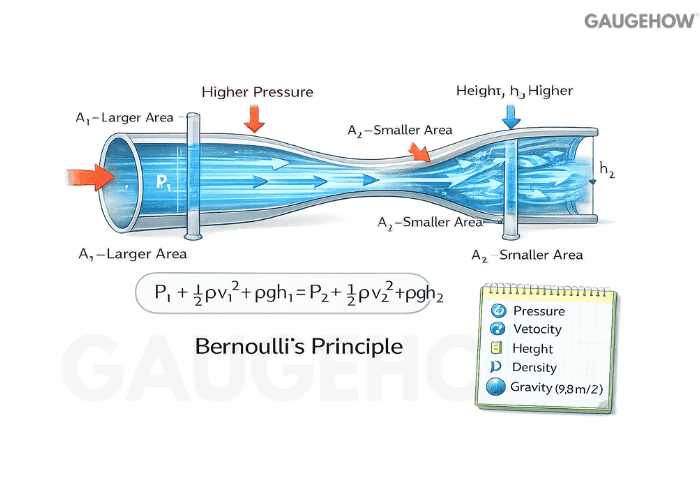 Bernoulli equation pressure and velocity